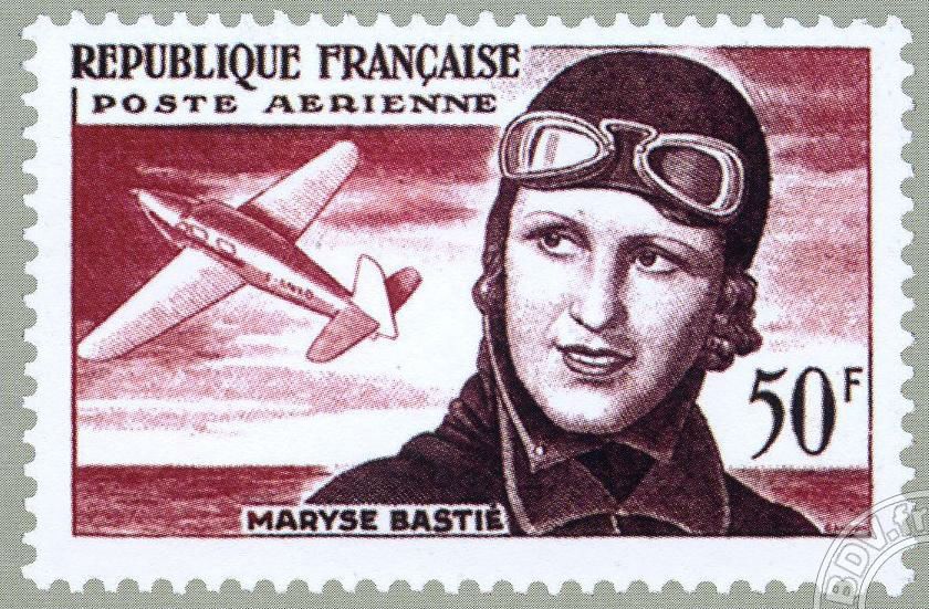 Timbre édité à l'effigie de l'aviatrice de Limoges, Maryse Bastié