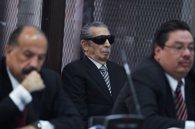 Efrain Rios Montt à la Cour suprême de Guatemala City en 2013 où il fut condamné à 80 ans de prison pour génocide et crimes contre l'humanité