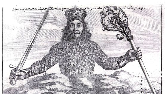 Frontispice de l'ouvrage Léviathan de Thomas Hobbes, 1651 - Wkicommons