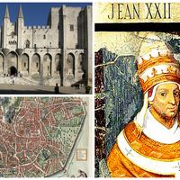 Palais des papes, Avignon / Avenio Vulgo Avignon - 1663 / Miniature de Jean XXII en 1316