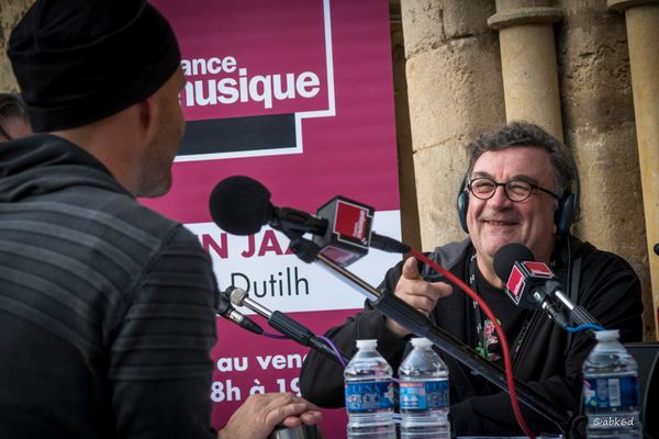 Andreas Schaerer et ALex Dutilh à l'Abbaye de l'Epau au Mans dans le cadre de Europajazz