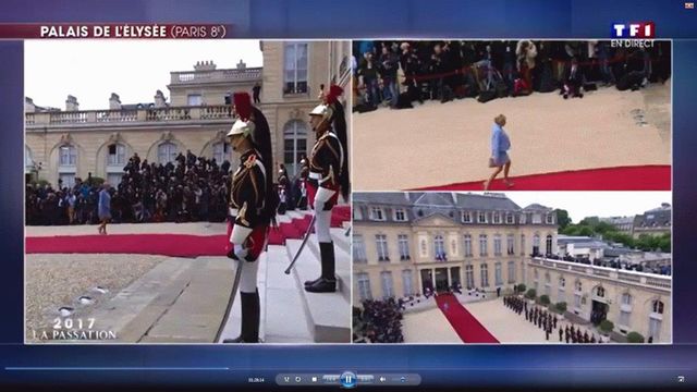 Capture d'écran de la cérémonie d'investiture sur TF1
