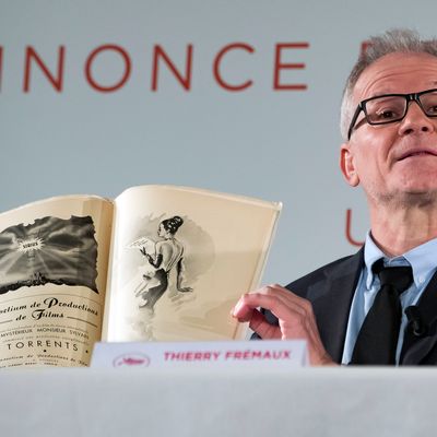 Thierry Frémaux, à un e conférence de presse en Avril 2017, à Paris