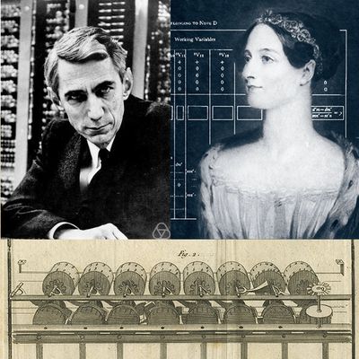 Claude Shannon MFO/ Ada Lovelace: The First Computer Programmer/Drawing of the top view of the Pascaline and overview its mechanism, Oeuvres de Blaise Pascal, Chez Detune, La Haye
