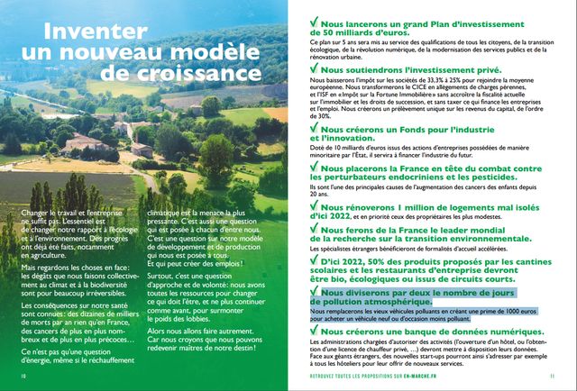 Le programme d'Emmanuel Macron lors de la campagne présidentielle 2017