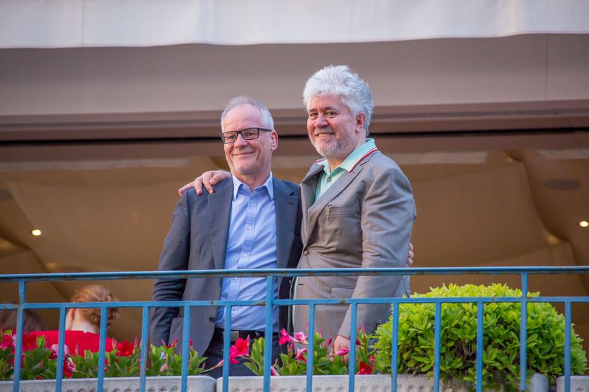 Thierry Frémaux et Pedro Almodovar à Cannes mardi 16 mai 2017