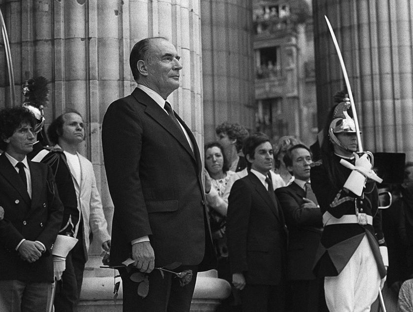 François Mitterrand au Panthéon le jour de son investiture, le 21 mai 1981