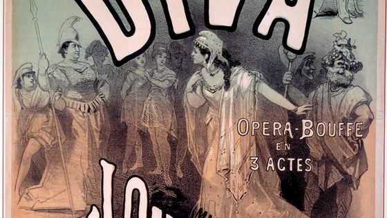 Affiche pour l’opérette "Diva" mis en musique par Jacques Offenbach (1819-1880). ©AFP - Illustration de Jules Chéret (1836-1932) - Leemage