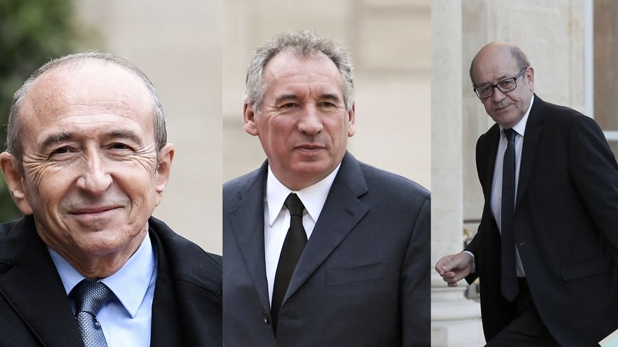 Gérard Collomb, François Bayou et Jean-Yves Le Drian