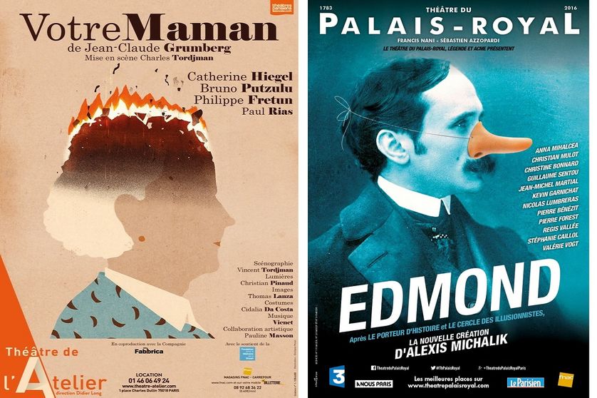 Affiches des spectacles "Votre de Maman" et "Edmond"