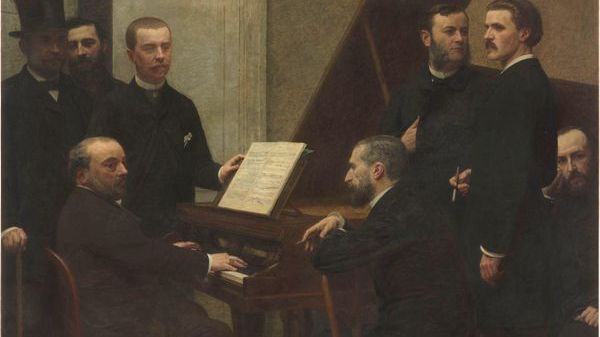 Autour du piano (1885), Henri Fantin-Latour (1836-1904), huile sur toile, H. 1.6 ; L. 2.22 m, musée d'Orsay, Paris, France