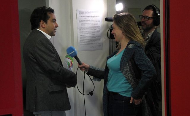 Devant la caméra de TV 5 Monde (avril 2017)