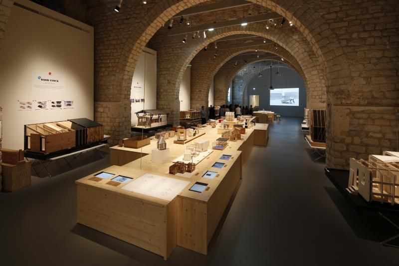 Vue de l'exposition "Habiter le temporaire" à la Cité de l'Architecture et du Patrimoine, du 17 mai au 16 juillet 2017