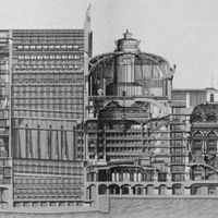 Coupe en tranche de l'Opéra Garnier