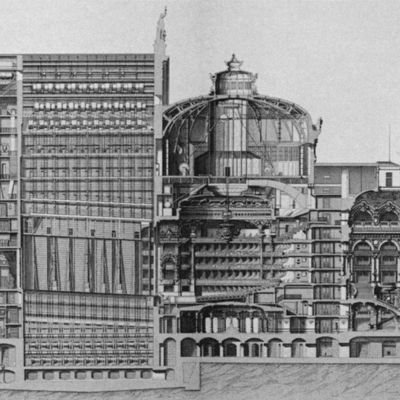 Coupe en tranche de l'Opéra Garnier