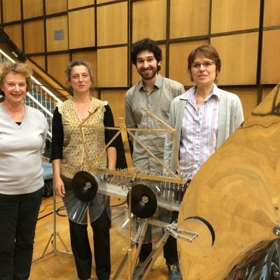 De G à D : Claire Renard, Catherine Brisset, Florentin Ginot et Eve Payeur au studio 106