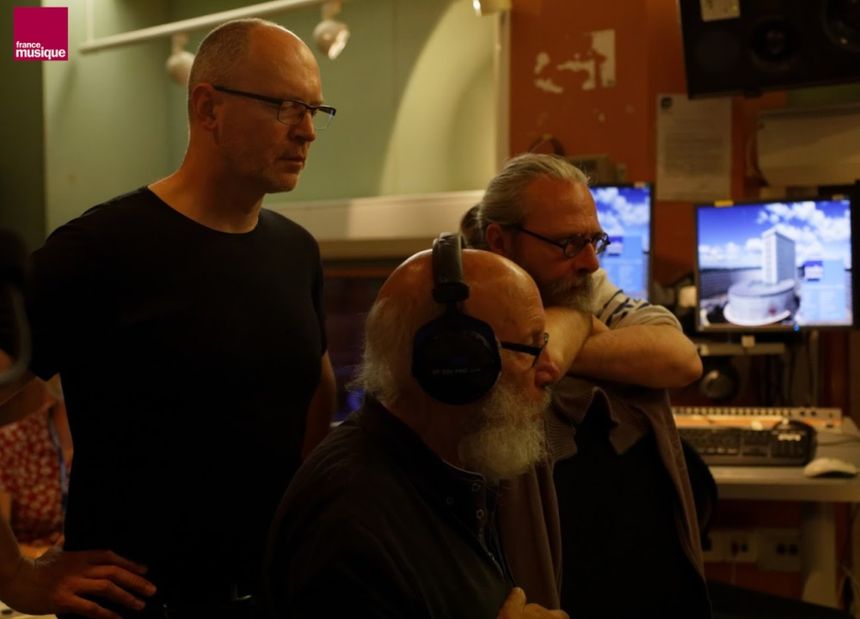 Le trio Clinamen en cabine du studio 107 par Dimitri Scapolan