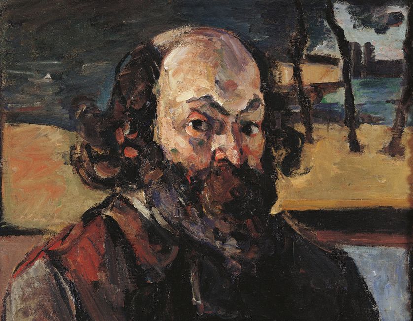 "Autoportrait", détail. Peinture de Paul Cézanne. (env. 1875)