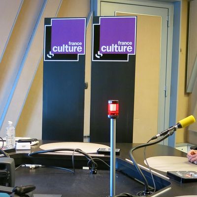 France Culture, studio 152... La productrice Aline Pailler & Marie-Josée Mondzain, philosophe, directrice de recherches au CNRS (de g. à d.)