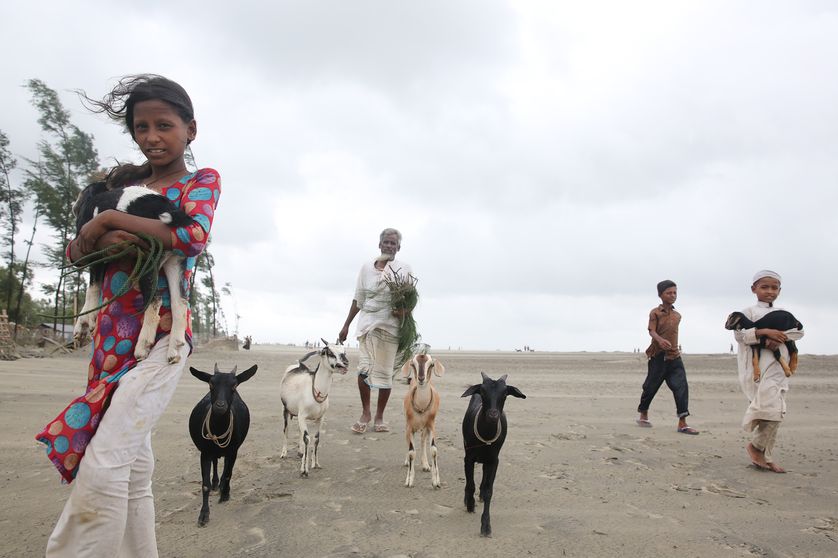Villageois évacués au Bangladesh à l'approche du cyclone Mora, le 30 mai