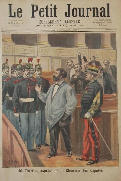 Élu député en 1889, Christophe Thivrier se présente à l'Assemblée nationale en blouse bleue.