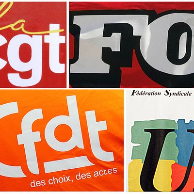 Logos des syndicats : CGT, FO, CFDT et FSU, 03/12/2014