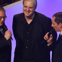 Nicholas Angelich à la réception de sa Victoire de la musique en 2013 avec Frédéric Lodéon