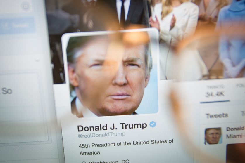 Capture d'écran d'un faux compte Twitter au nom de Donald Trump