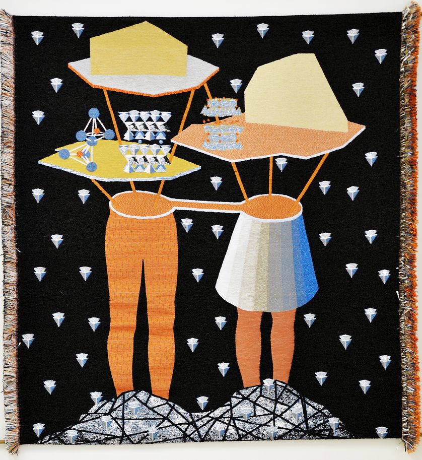 Otobong Nkanga, "In Pursuit of Bling : The Transformation", 2014, Tapisserie, Courtesy : Galerie in situ - Fabienne Leclerc, Paris. Collection : Jean-Marc Decrop, Hong Kong