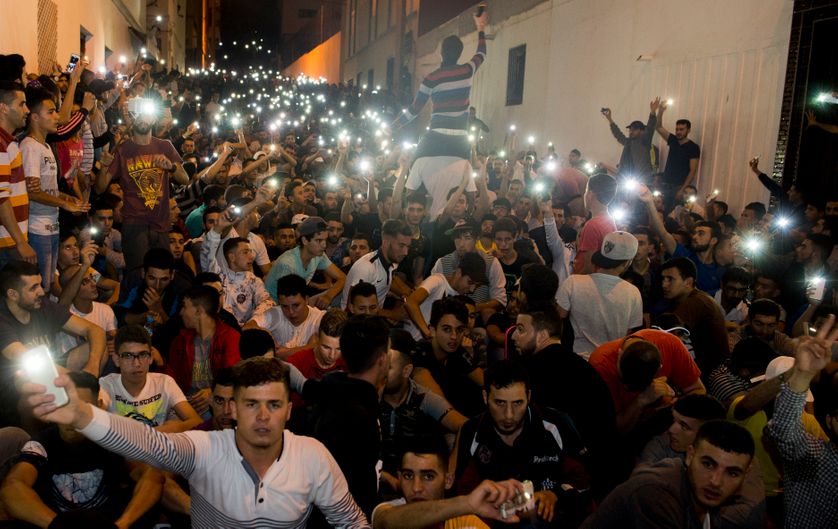 Manifestants du Rif, région du nord-est marocain, protestant contre le gouvernement à Al Hoceima, le 12 juin 2017.