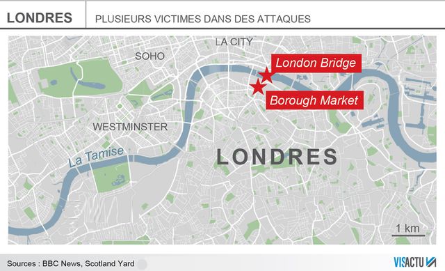 Des "incidents" d'origine terroristes ont eu lieu dans la nuit de samedi à dimanche à Londres