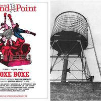 Affiche du spectacle "Boxe boxe" au théâtre du Rond Point et visuel exposition "A different way to move"