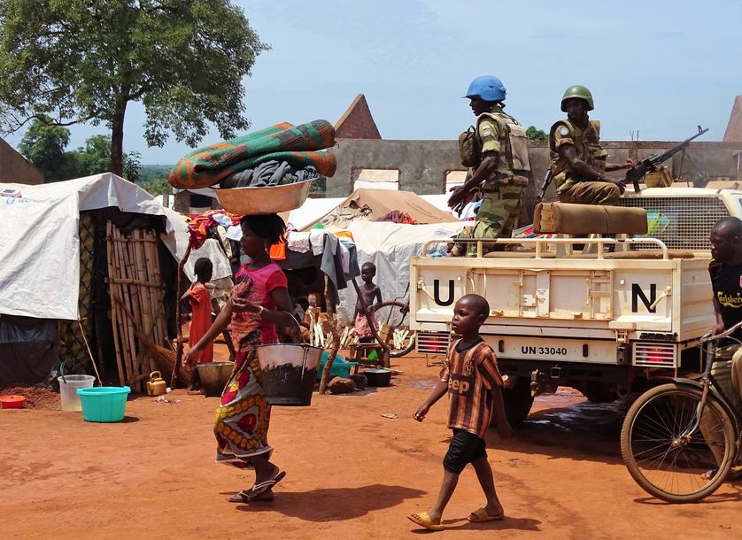 Photo prise dans la ville de Bria, en Centrafrique, le 12 juin 2017.