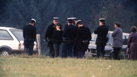 Reconstitution effectuée dans le cadre de l'enquête sur la mort de Grégory Villemin ©AFP - PATRICK HERTZOG / AFP