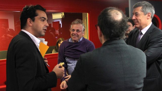avec Daniel Cohn-Bendit et Henri Guaino (Mars 2012)