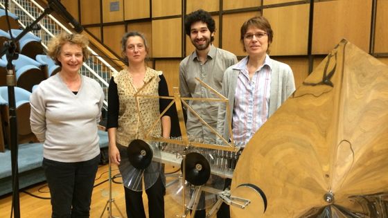 De G à D : Claire Renard, Catherine Brisset, Florentin Ginot et Eve Payeur au studio 106