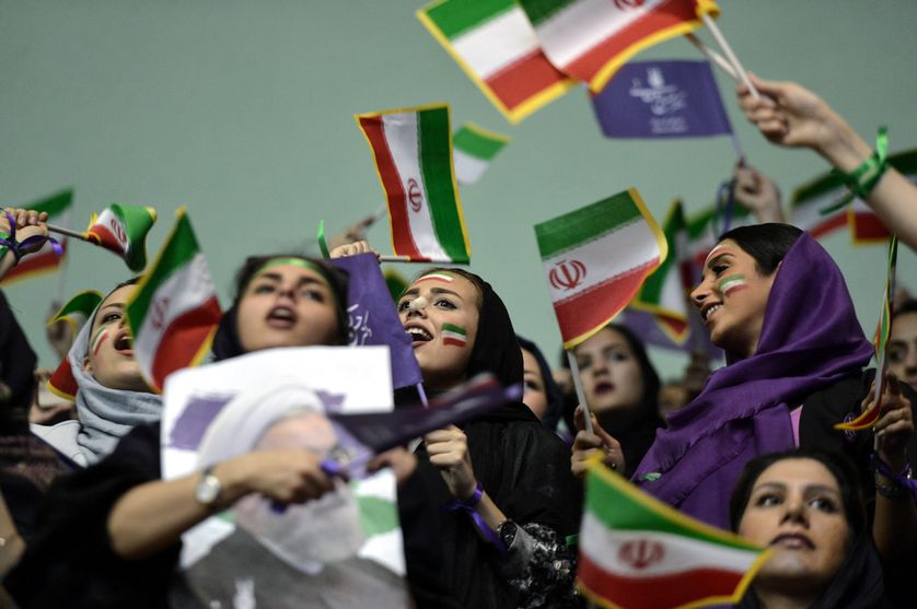 Soutiens d'Hassan Rohani à Téhéran le 13 mai 2017