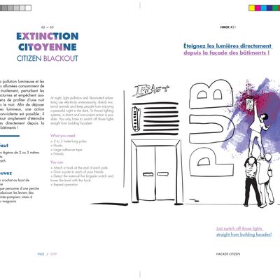 Extinction citoyenne / Citizen blackout, illustration issue de "Hacker Citizen" de Geoffrey Dorne