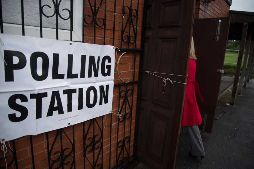 Bureau de vote à Stockport, au Royaume Uni