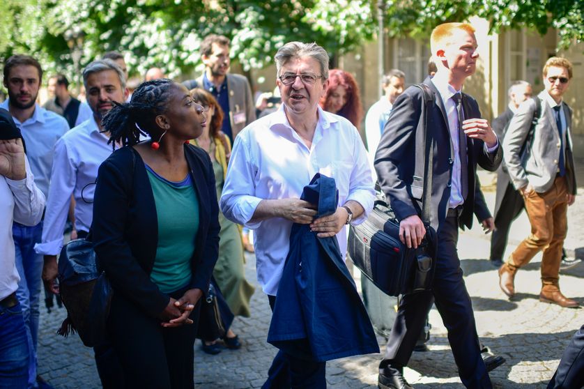 Danièle Obono (à gauche) et Jean-Luc Mélenchon le 20 juin 2017