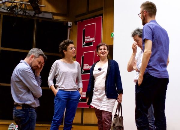 Etienne Pipard, Irène Béraldo, Anne Montaron, Pierre Roullier et Andrzej Kwiecinski en studio