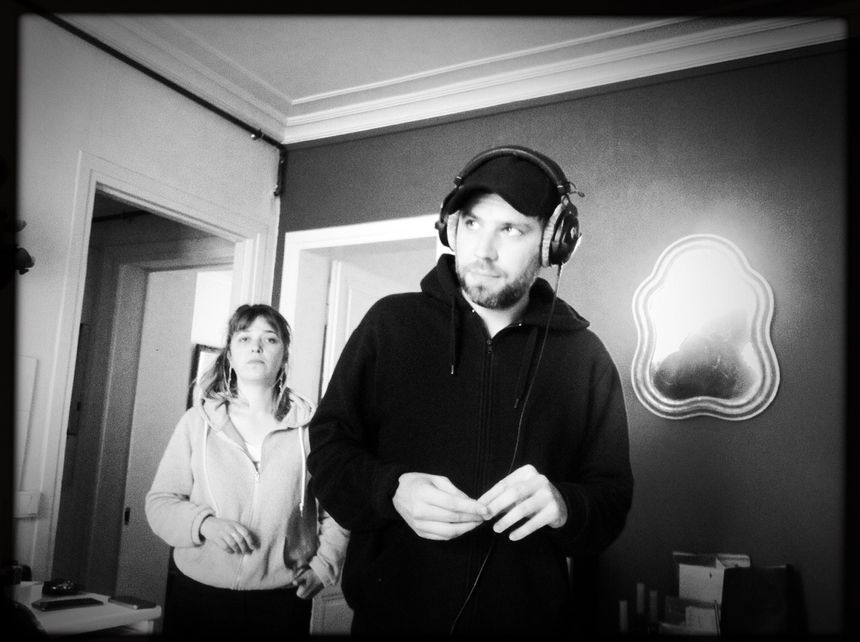 Lors de l'enregistrement de "Layla" Alexandre Plank et Clémence Gross