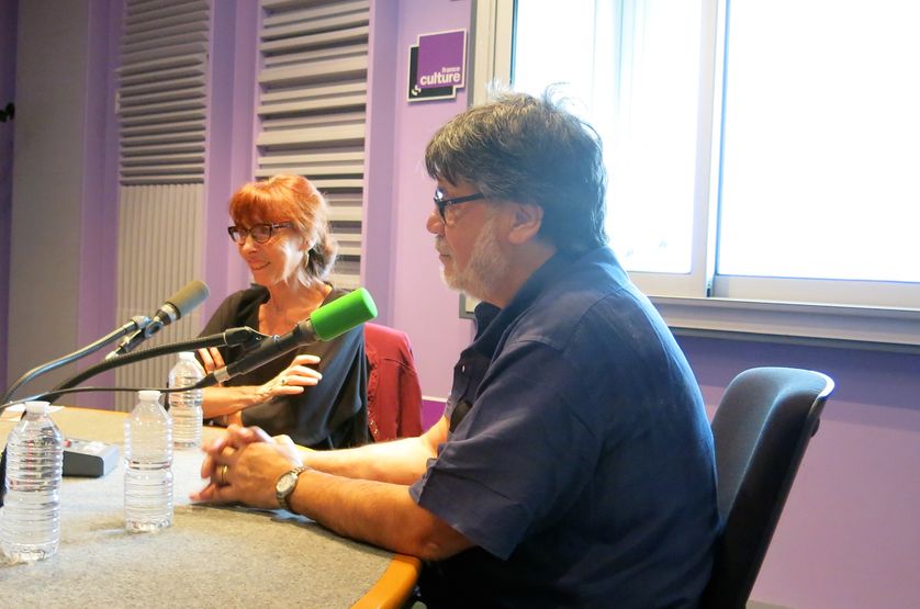 France Culture, studio 153, sur le vif !... Anne-Marie Métailié, directrice des éditions Métailié & Luis Sepúlveda, écrivain chilien (de g. à d.)