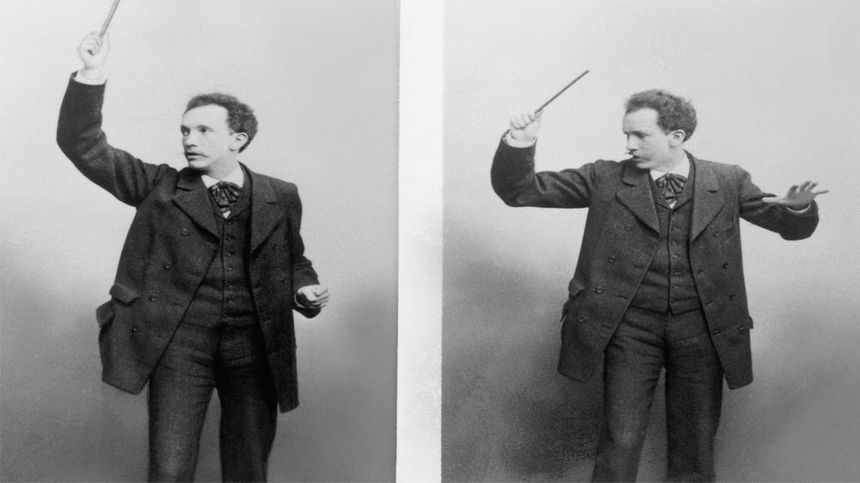 Richard Strauss dirigeant une répétition à Weimar en 1900
