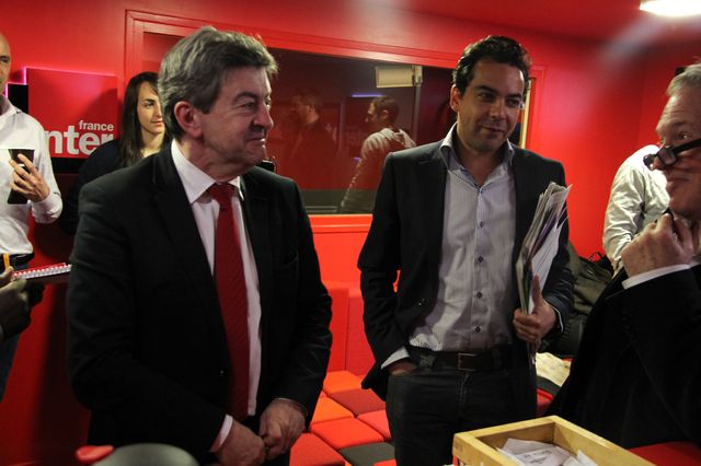 Jean-Luc Mélenchon, Patrick Cohen et Bernard Guetta