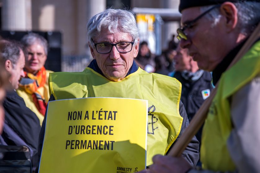 Manifestation contre l'état d'urgence, le 12 mars 2016, à Paris