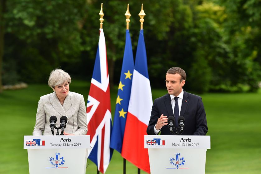 Theresa May et Emmanuel Macron