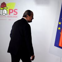 Jean-Christophe Cambadélis, Premier secrétaire du PS, annonce sa démission après le revers subi par les socialistes aux législatives.