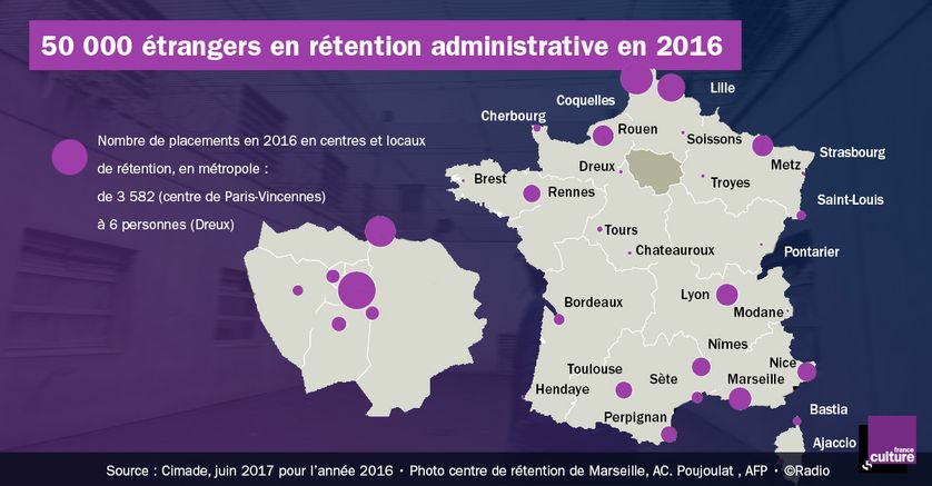Les centres et locaux de rétention administrative en France métropolitaine