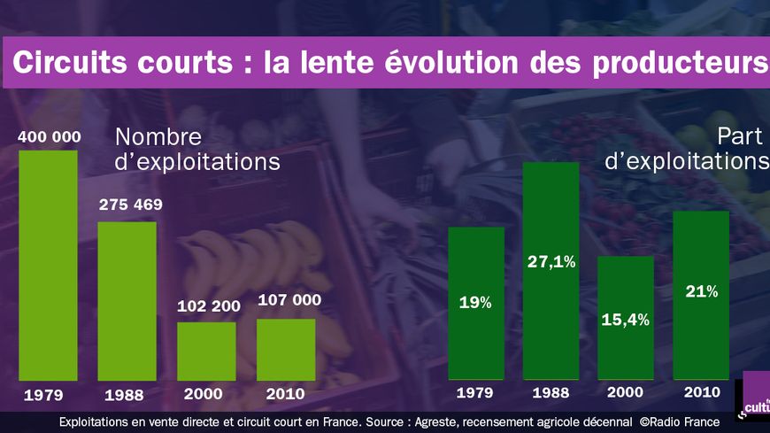 Les exploitations en vente directe ou circuit court depuis 1979